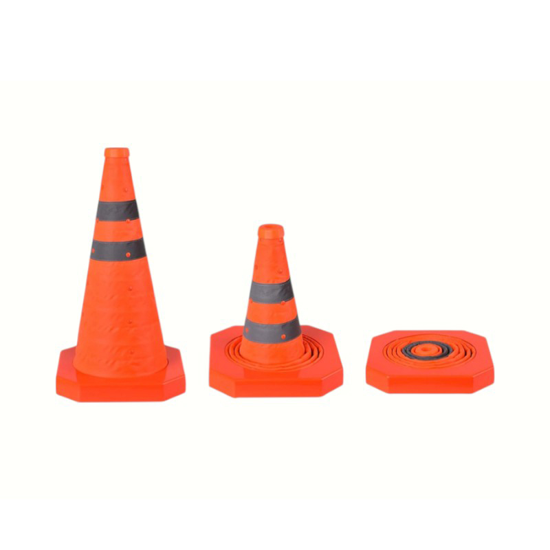 High-Intensity Reflective Portable Multi-functional Collapsible Traffic Cone na may Top-Mounted Plug-in LED Warning Light para sa Emergency at Mobile Operations