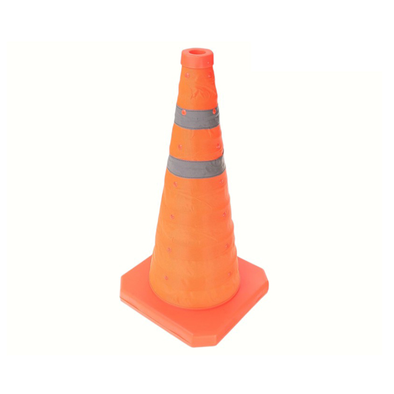 High-Intensity Reflective Portable Multi-functional Collapsible Traffic Cone na may Top-Mounted Plug-in LED Warning Light para sa Emergency at Mobile Operations