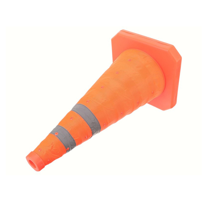 High-Intensity Reflective Portable Multi-functional Collapsible Traffic Cone na may Top-Mounted Plug-in LED Warning Light para sa Emergency at Mobile Operations