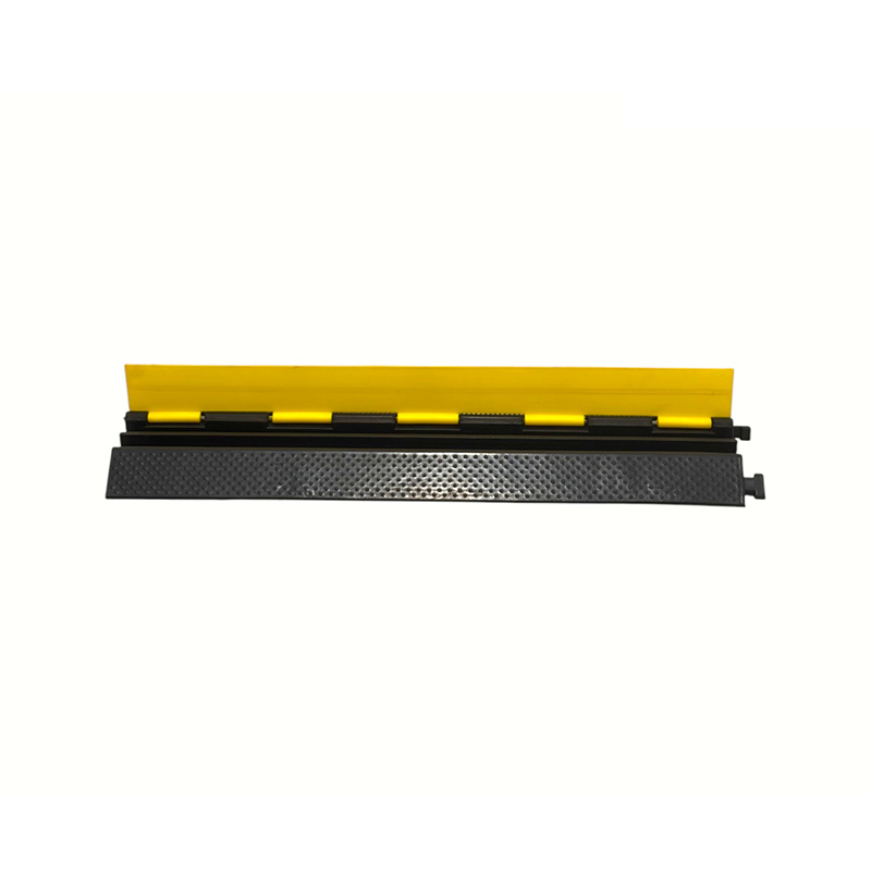 Rubber Base Engineering-Grade Yellow Cover 2-Channel Heavy-Duty Cable Protector