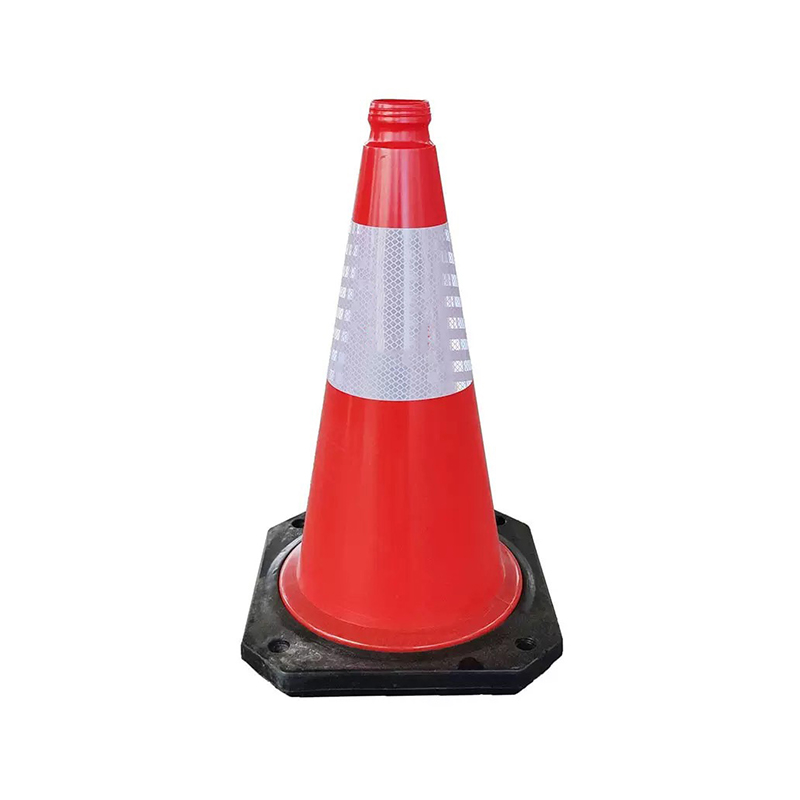 Heavy-Duty Plastic Traffic Cone na may Rubber Base