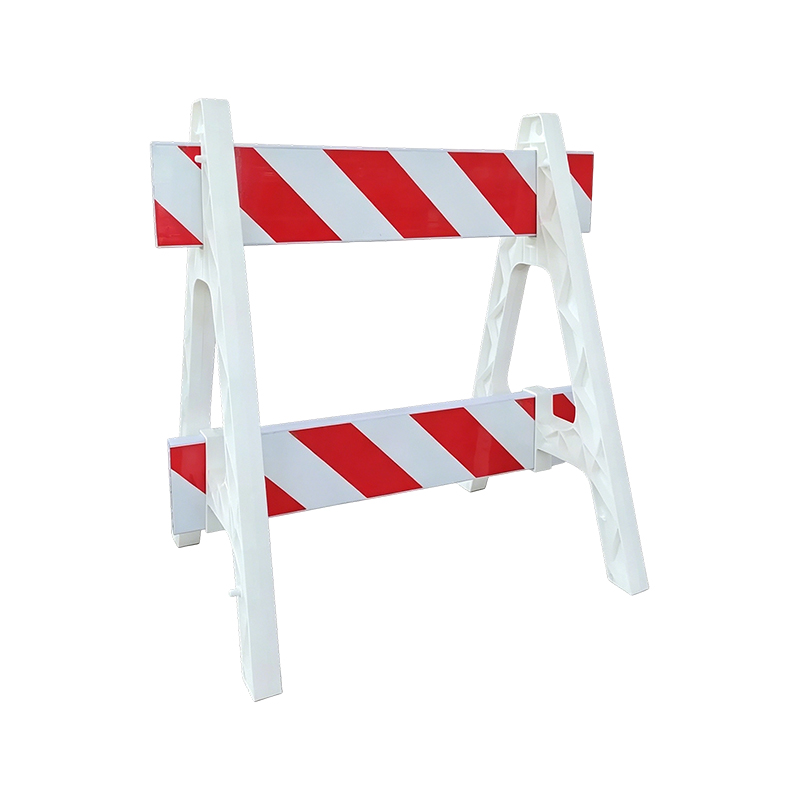Plastic A-Frame Barricade na may Reflective Crossbars