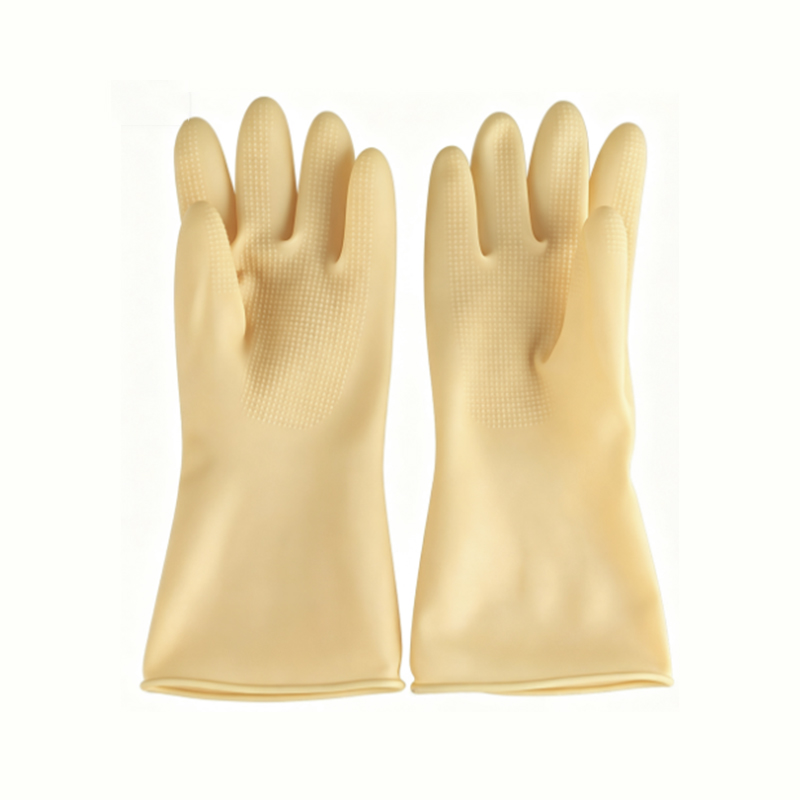 Heavy Duty Acid/Alkali Resistant Latex Rubber Gloves