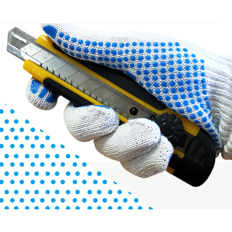 Mga Plastic Dotted Cotton Yarn Work Gloves