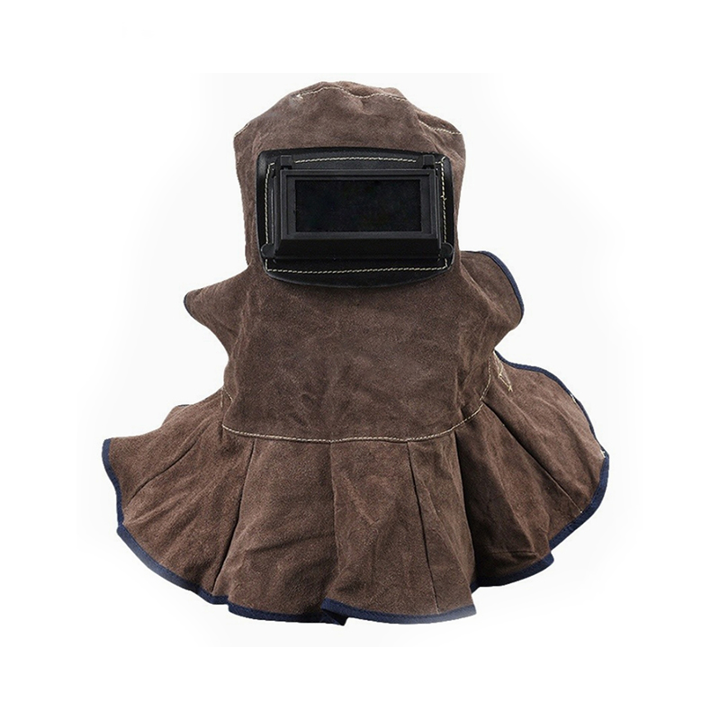 Carbon Brown Cowhide Flip-Up Welding Hood Mask