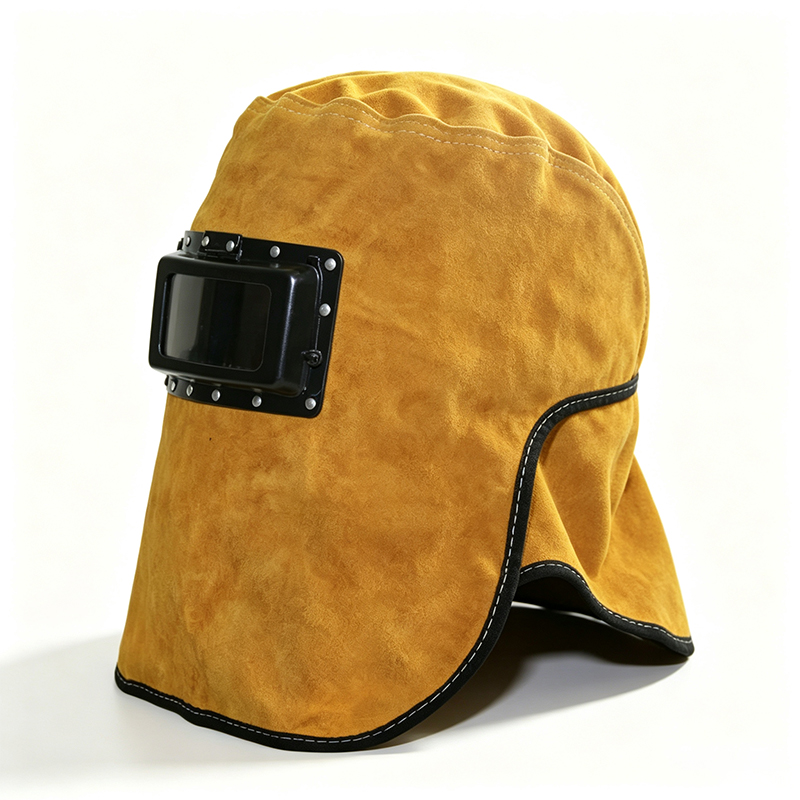 Yellow Cowhide Flip-Up Auto-Darkening Welding Hood