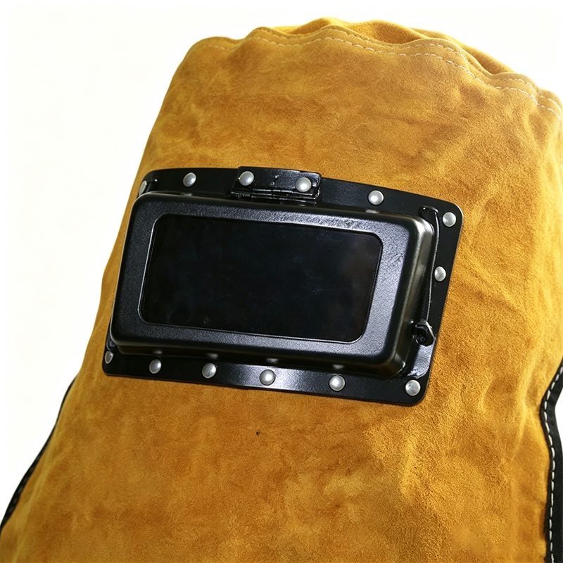 Yellow Cowhide Flip-Up Auto-Darkening Welding Hood