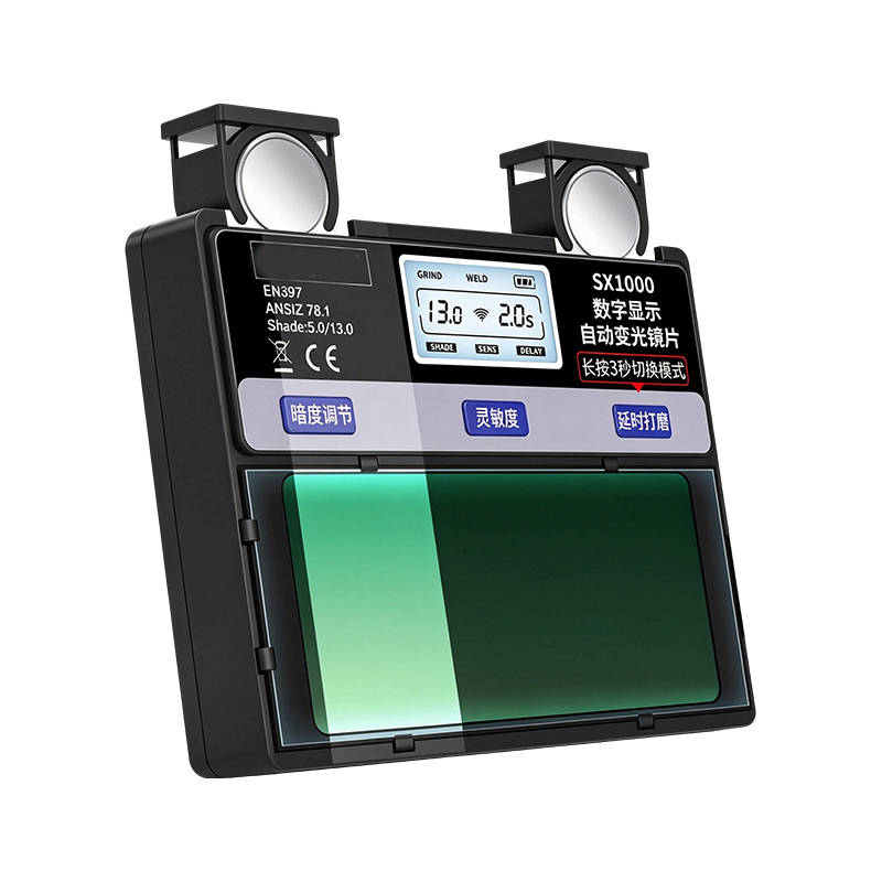 Solar Auto-Darkening Digital Welding Helmet na may Touch Screen Controls