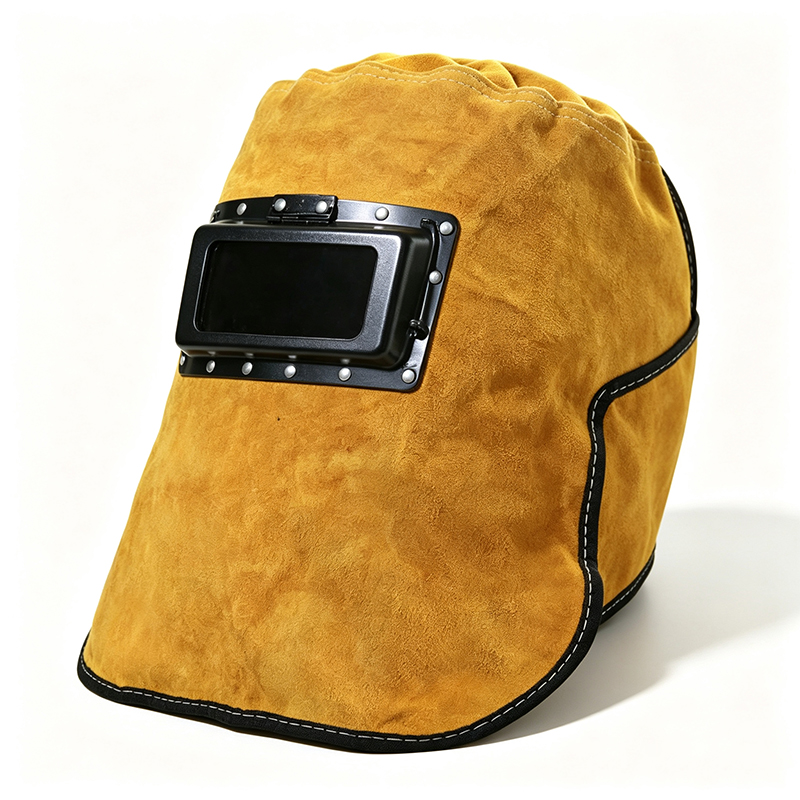 Yellow Cowhide Flip-Up Auto-Darkening Welding Hood