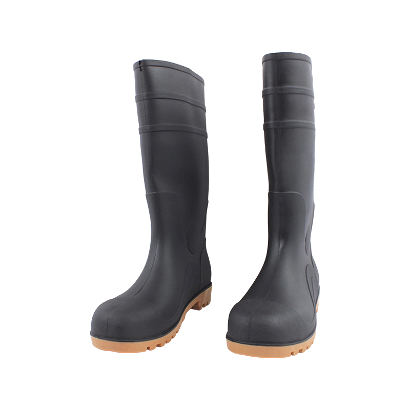 Black Frosted Steel Toe PVC Rain Boots