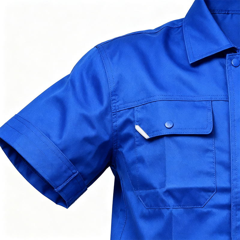 Short-Sleeve Summer Workwear Overalls Set na may Underarm Mesh