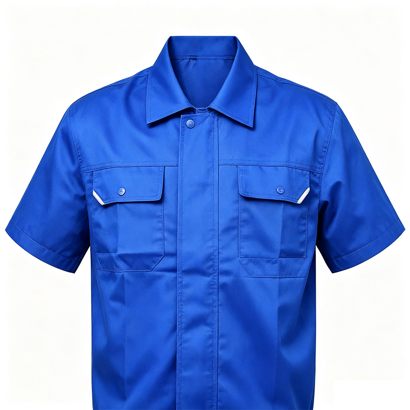 Short-Sleeve Summer Workwear Overalls Set na may Underarm Mesh